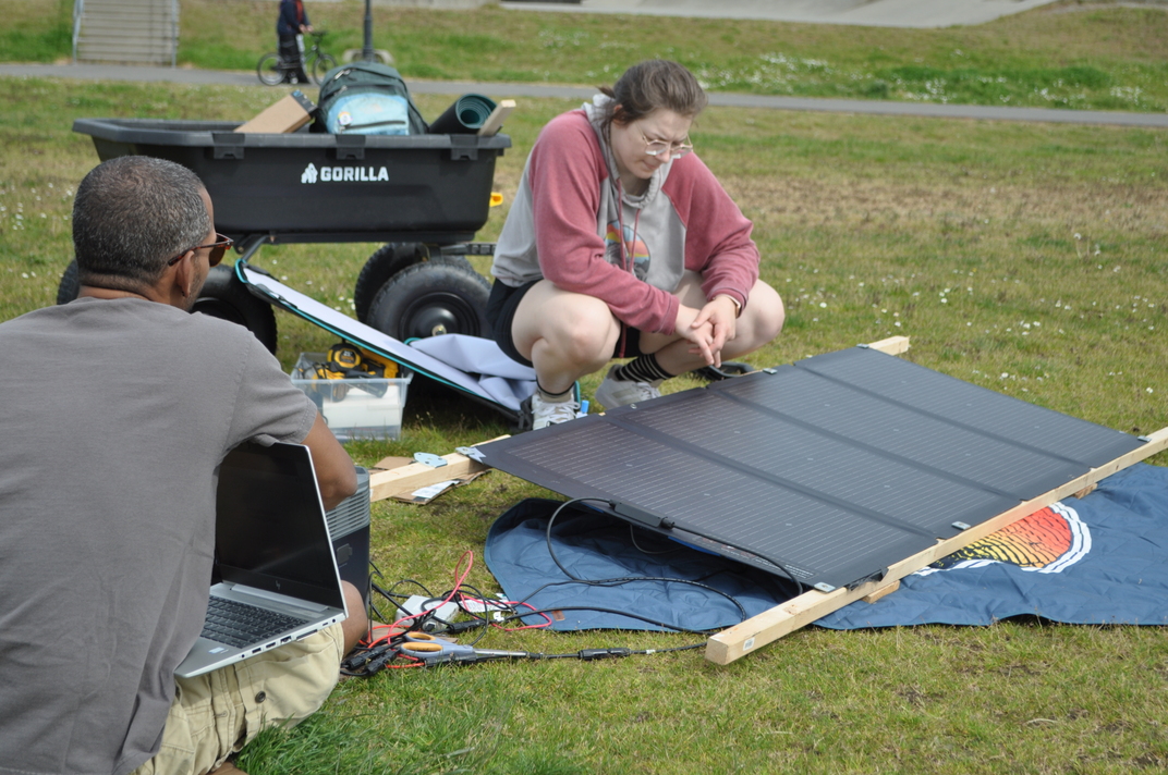 Jose and Amanda planning the blocking experiment
